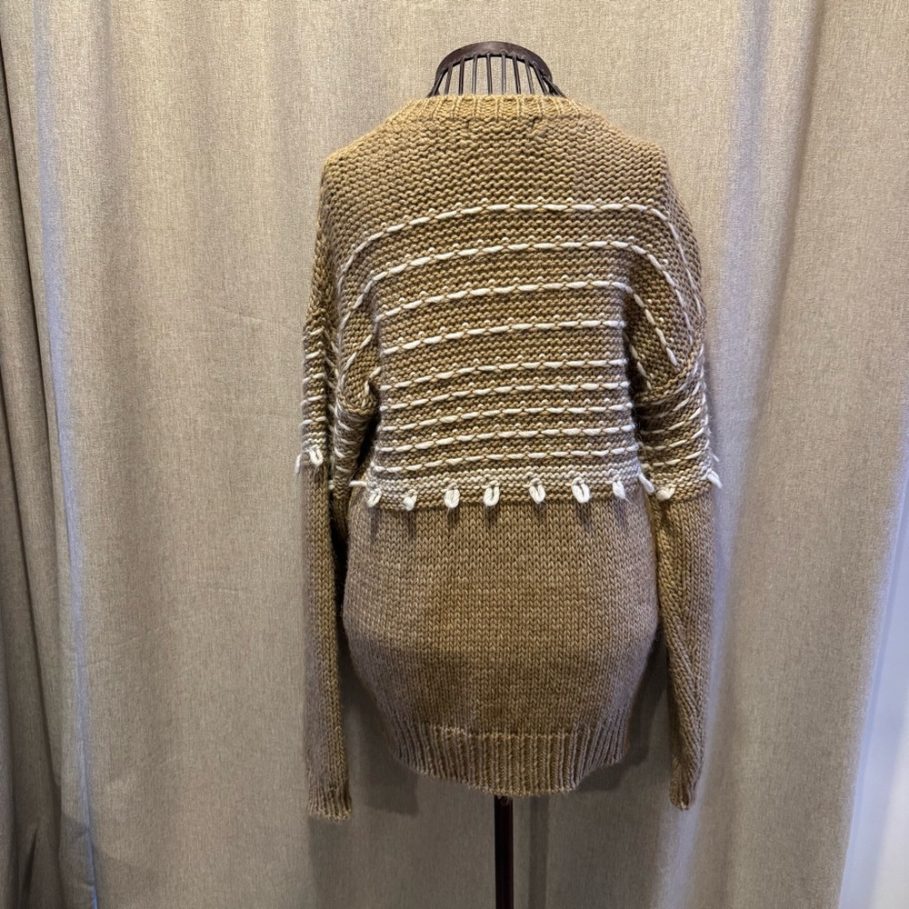 Anthropologie Elsamanda Italian Wool Alpaca Striped Sweater S Oversized Chunky - Picture 3 of 11